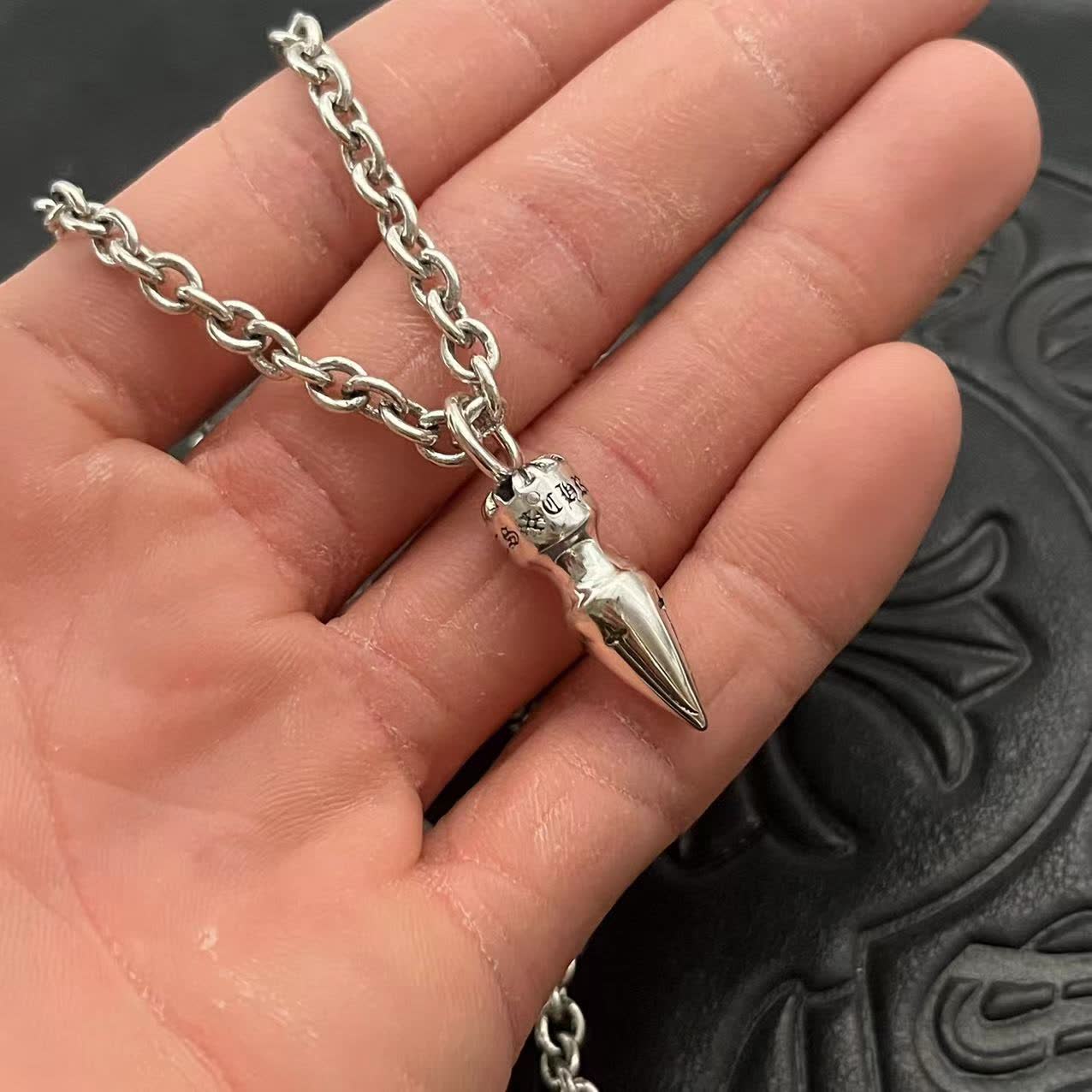 Chrome Hearts Silver Spike Pendant Necklace-CX030